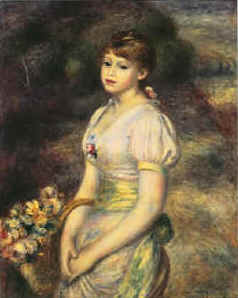 Pierre Renoir Young Girl with Flowers